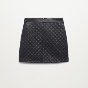 Mango Quilted miniskirt, Size: S, Color: Black